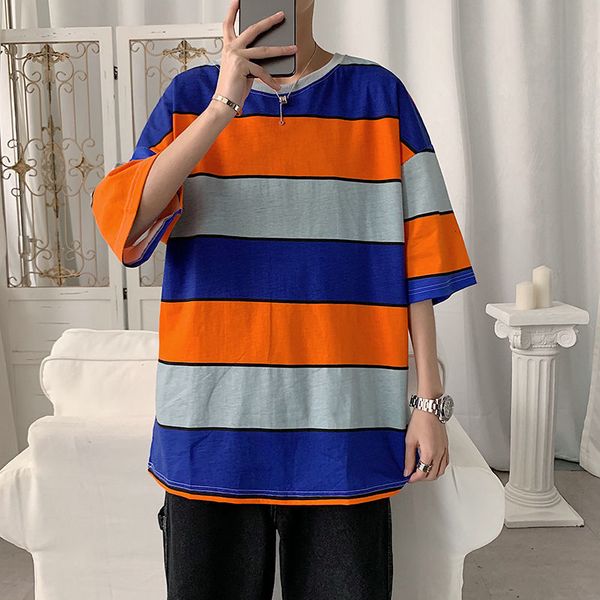 hoodies summer striped men's fashion casual o-neck t-shirt men streetwear korean loose hip-hop short-sleeved tshirt mens, Black
hoodies summer striped men's fashion casual o-neck t-shirt men streetwear korean loose hip-hop short-sleeved tshirt mens, Black