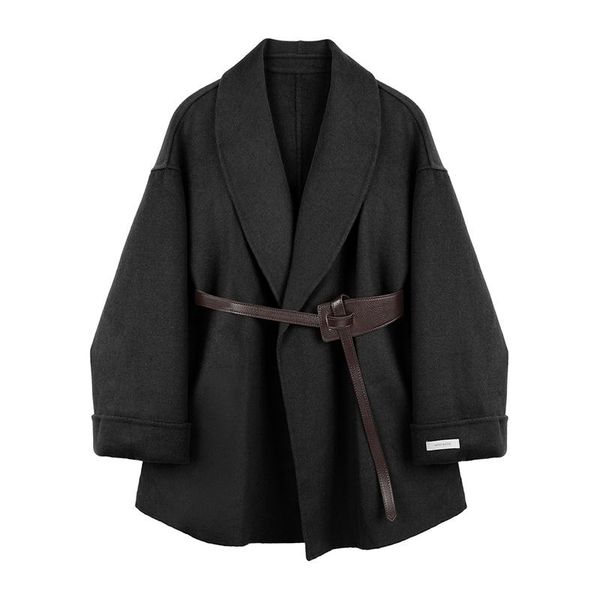 women's wool & blends jacket oversize outwear double-sided woolen lapel long sleeve loose fit fashion tide autumn winter 2021, Black
women's wool & blends jacket oversize outwear double-sided woolen lapel long sleeve loose fit fashion tide autumn winter 2021, Black