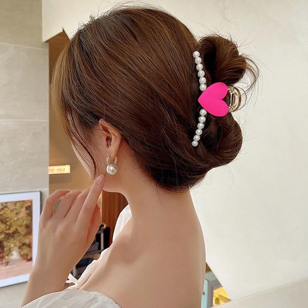 hair accessories sweet heart shape claw summer colorful plastic clips for women girls gifts, Slivery;white
hair accessories sweet heart shape claw summer colorful plastic clips for women girls gifts, Slivery;white