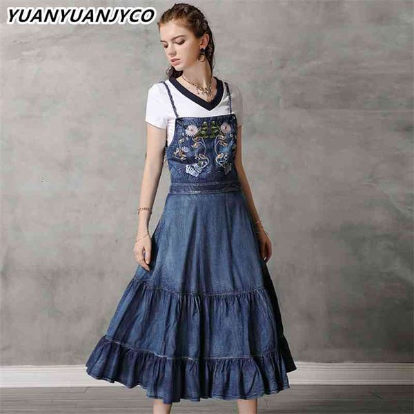 women's knits & tees yuanyuanjyco summer women mid-calf length indie folk denim es lyq62 embroidery floral ruffles hem sleeveless, White
women's knits & tees yuanyuanjyco summer women mid-calf length indie folk denim es lyq62 embroidery floral ruffles hem sleeveless, White
