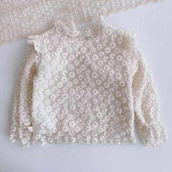 milancel 2021 spring style girls daisy embroidery kids base clothes long sleeve shirt for girl 210331, White;black
milancel 2021 spring style girls daisy embroidery kids base clothes long sleeve shirt for girl 210331, White;black