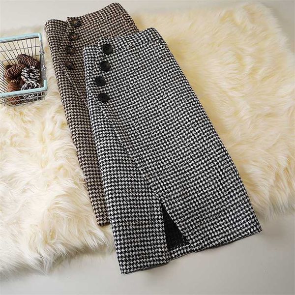 houndstooth-breasted woolen mid-length skirt winter style high waist slimming retro thick trend s- 211214, Black
houndstooth-breasted woolen mid-length skirt winter style high waist slimming retro thick trend s- 211214, Black