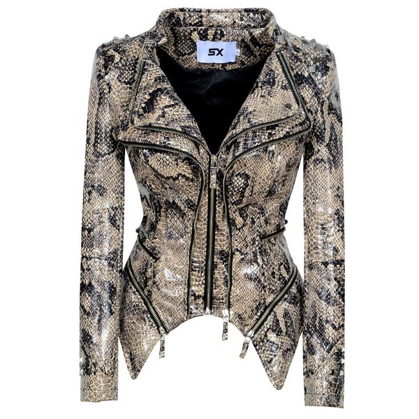 sx 2021 new fashion women smooth motorcycle faux pu leather jacket lady long sleeve slim biker streetwear snake print black coat
sx 2021 new fashion women smooth motorcycle faux pu leather jacket lady long sleeve slim biker streetwear snake print black coat
