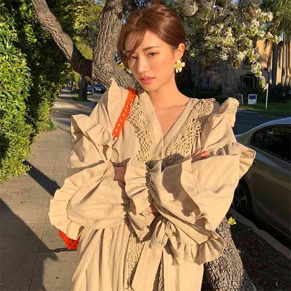 spring women vintage loose high waist slim was thin elegant splice single-breasted ruffles maxi dress 210427, Black;gray
spring women vintage loose high waist slim was thin elegant splice single-breasted ruffles maxi dress 210427, Black;gray