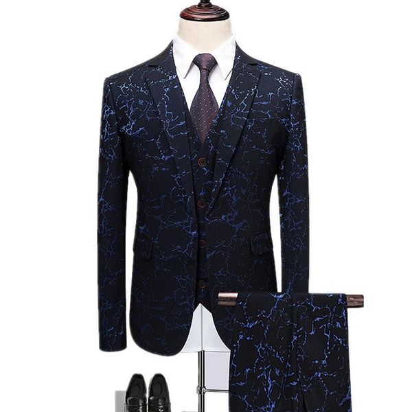 men's suits & blazers gentlemen jas vest luxury bronzing banquet 3 piece pak set/male fashion plus size blazer jacket, White;black
men's suits & blazers gentlemen jas vest luxury bronzing banquet 3 piece pak set/male fashion plus size blazer jacket, White;black