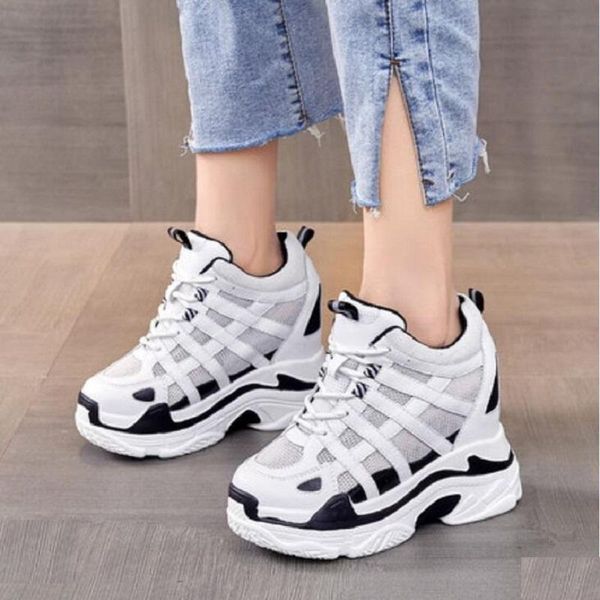 dress shoes spring autumn outdoor height increasing wedges heels platform breathable mesh genuine leather women casual sneakers, Black
dress shoes spring autumn outdoor height increasing wedges heels platform breathable mesh genuine leather women casual sneakers, Black