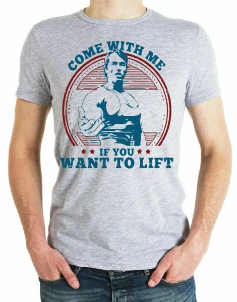 arnold schwarzenegger t-shirt come with me if you want to lift gym terminator, White;black
arnold schwarzenegger t-shirt come with me if you want to lift gym terminator, White;black