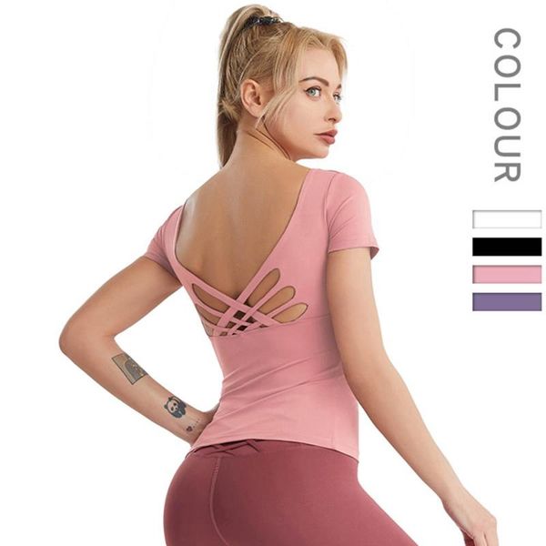 women's sports short sleeve yoga shirts backless tights t-shirt gym running fitness workout elastic sportswear outfit
women's sports short sleeve yoga shirts backless tights t-shirt gym running fitness workout elastic sportswear outfit