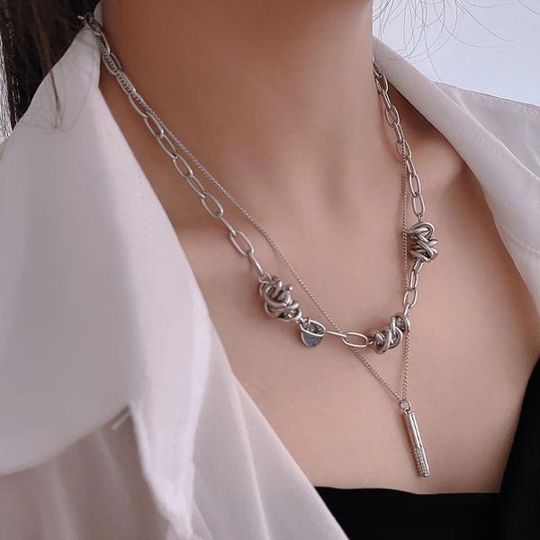 chains fashion stainless steel double layered thorns necklace female french clavicle chain, Silver
chains fashion stainless steel double layered thorns necklace female french clavicle chain, Silver