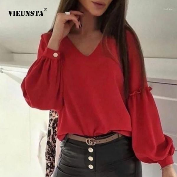 women's blouses & shirts 2021 spring elegant ruffle solid lantern long sleeve pullover women fashion v-neck blusas streetwear 2xl, White
women's blouses & shirts 2021 spring elegant ruffle solid lantern long sleeve pullover women fashion v-neck blusas streetwear 2xl, White