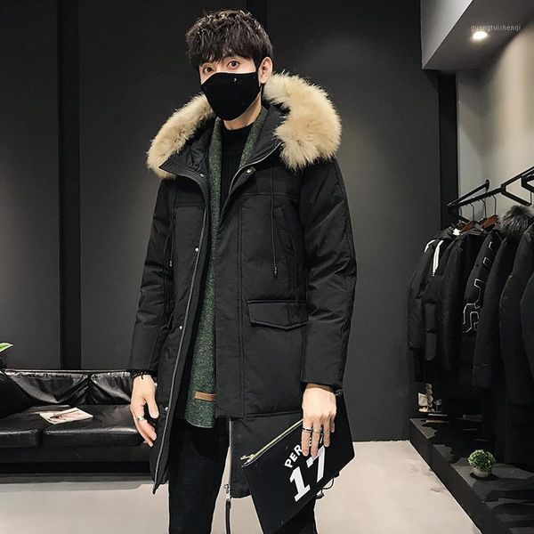 men's down & parkas winter jacket men 80% white duck hooded fur collar windbreak thicken warm coat with removable hat, Black
men's down & parkas winter jacket men 80% white duck hooded fur collar windbreak thicken warm coat with removable hat, Black