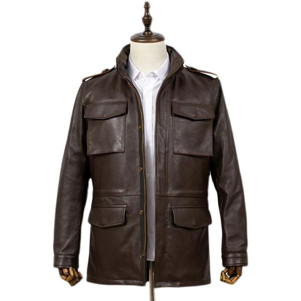 men's leather & faux 2021 brown genuine jacket men safari style plus size 4xl real natural thick cowhide winter warm m65 coat, Black
men's leather & faux 2021 brown genuine jacket men safari style plus size 4xl real natural thick cowhide winter warm m65 coat, Black