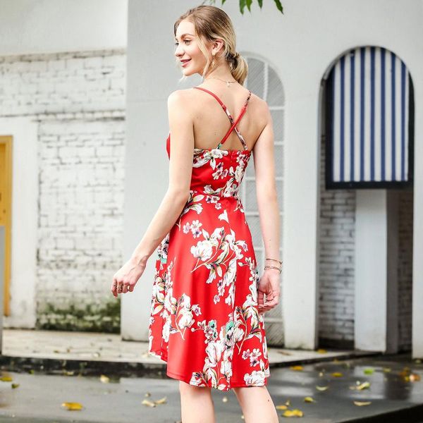 dress flower print sleeveless irregular deep v-neck spaghetti strap beach dresses casual backless vestido women summer, Black;gray
dress flower print sleeveless irregular deep v-neck spaghetti strap beach dresses casual backless vestido women summer, Black;gray