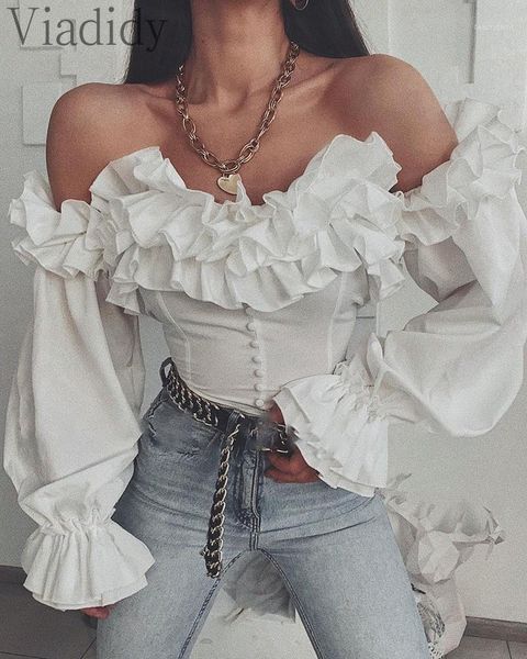 women's blouses & shirts women off shoulder bell sleeve button ruffles design white blouse
women's blouses & shirts women off shoulder bell sleeve button ruffles design white blouse
