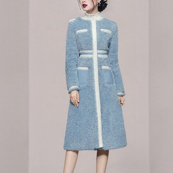 women's trench coats 2021 winter fashion warm lamb wool blue long jacket for women o-neck sleeve casual coat female clothing, Tan;black
women's trench coats 2021 winter fashion warm lamb wool blue long jacket for women o-neck sleeve casual coat female clothing, Tan;black