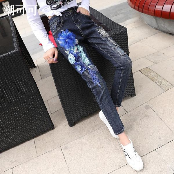 women's jeans women stretch high waist skinny embroidery ripped woman blue floral holes denim pants trousers pencil
women's jeans women stretch high waist skinny embroidery ripped woman blue floral holes denim pants trousers pencil