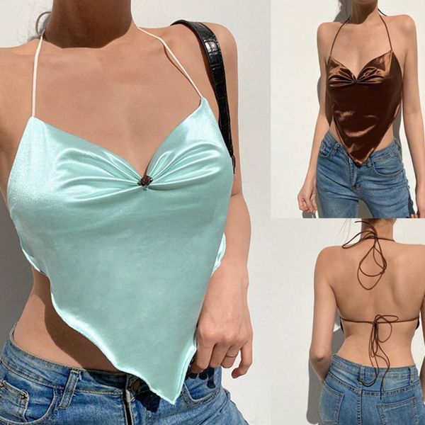 women's tanks & camis ruched y2k brown halter women backless v-neck vintage korean camisole floral aesthetic 90s satin shirts, White
women's tanks & camis ruched y2k brown halter women backless v-neck vintage korean camisole floral aesthetic 90s satin shirts, White