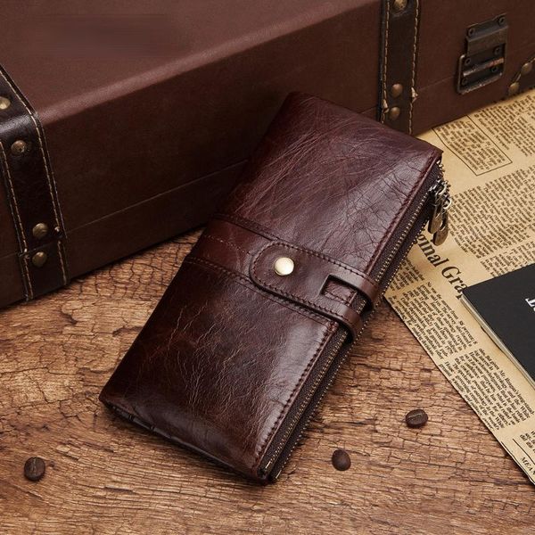 wallets genuine leather ladies long clutch zipper wallet large capacity crazy horse men's, Red;black
wallets genuine leather ladies long clutch zipper wallet large capacity crazy horse men's, Red;black