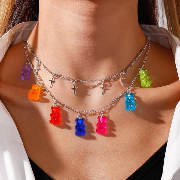 pendant necklaces 2021 7-colors bears pendants necklace for women cross tassel silver color multi-layer chains fashion party jewelry
pendant necklaces 2021 7-colors bears pendants necklace for women cross tassel silver color multi-layer chains fashion party jewelry