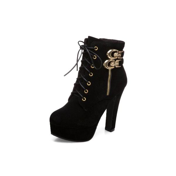 boots versatile fashion water table in autumn ultra high heel thick 40-50 low barrel, Black
boots versatile fashion water table in autumn ultra high heel thick 40-50 low barrel, Black
