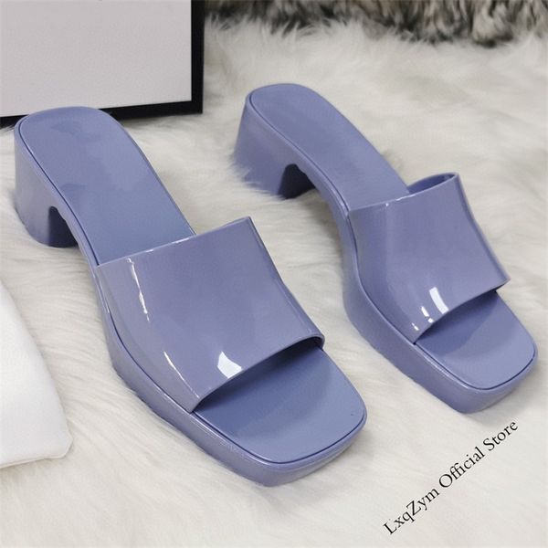 square open toe mid-heel muler ladies candy color pvc latex woman 2021 summer jelly sandals brand slippers, Black
square open toe mid-heel muler ladies candy color pvc latex woman 2021 summer jelly sandals brand slippers, Black