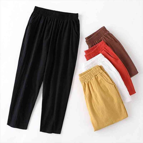 cotton and linen cropped women capri high waist casual summer white loose feet pantalones de mujer, Black;white
cotton and linen cropped women capri high waist casual summer white loose feet pantalones de mujer, Black;white