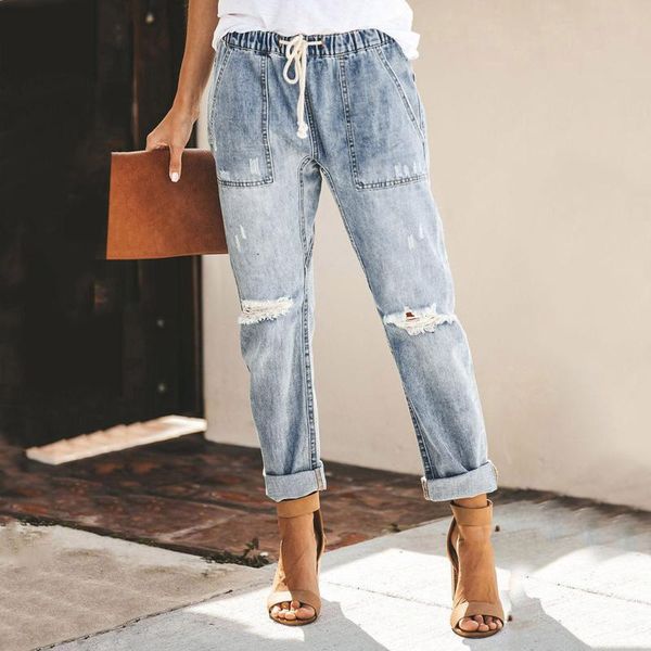 women's pants & capris 4# women pull-on denim distressed joggers elastic waist stretch lace-up breathable elasticity for, Black;white
women's pants & capris 4# women pull-on denim distressed joggers elastic waist stretch lace-up breathable elasticity for, Black;white