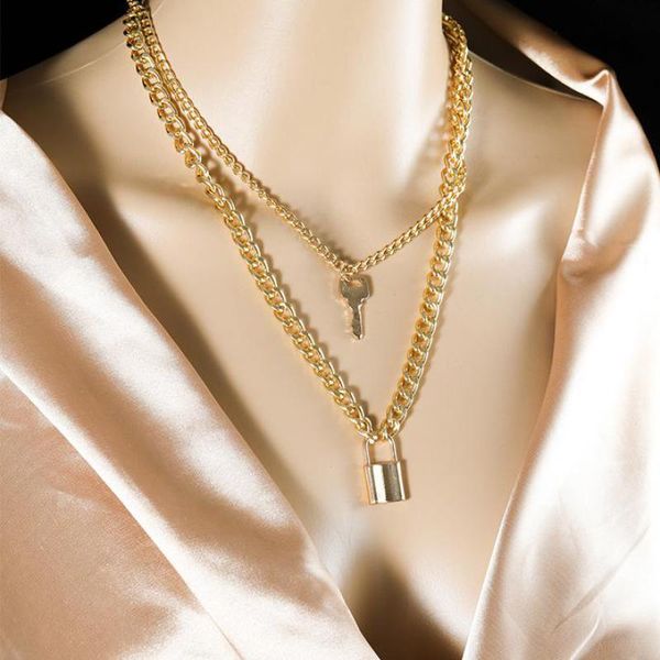 pendant necklaces european and american cross-border creative fashionable geometric elements vintage key lock shaped necklace, Silver
pendant necklaces european and american cross-border creative fashionable geometric elements vintage key lock shaped necklace, Silver