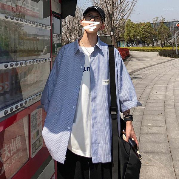 summer long sleeve shirt male loose pinstripe korean edition trend ins hong kong wind match five and a half men's casual shirts, White;black
summer long sleeve shirt male loose pinstripe korean edition trend ins hong kong wind match five and a half men's casual shirts, White;black