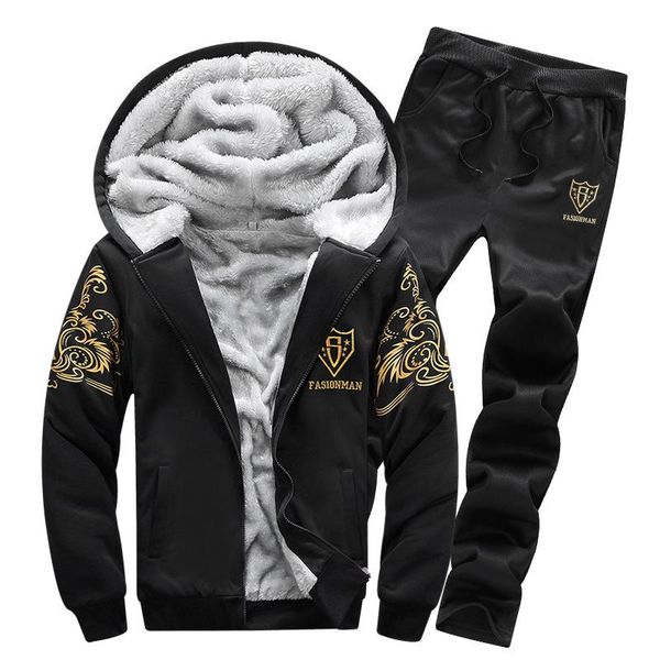 men's tracksuits winter cardigan hooded set tracksuit plus velvet embroidered sportswear sweatshirts outdoor warm jacket loose size, Gray
men's tracksuits winter cardigan hooded set tracksuit plus velvet embroidered sportswear sweatshirts outdoor warm jacket loose size, Gray