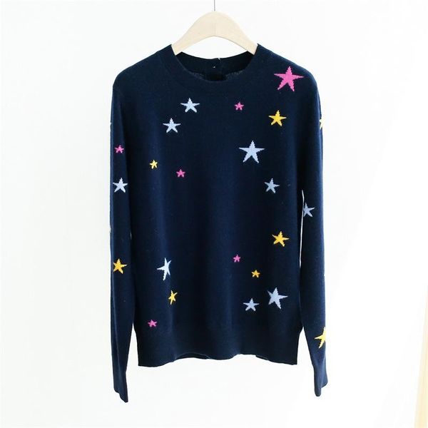 women's sweaters colorful stars jacquard womens knit sweater 100% cashmere o-neck casual long sleeve knitted pullover early autumn knit, White;black
women's sweaters colorful stars jacquard womens knit sweater 100% cashmere o-neck casual long sleeve knitted pullover early autumn knit, White;black