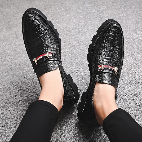 45.46.47 size spring mens shoes trendy crocodile pattern lazy slip on business formal wear all-matching brand leather shoes, Black
45.46.47 size spring mens shoes trendy crocodile pattern lazy slip on business formal wear all-matching brand leather shoes, Black