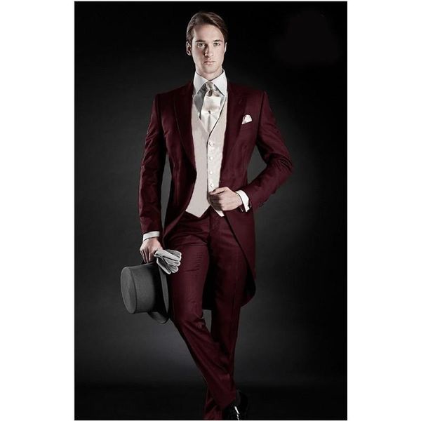 men's suits & blazers italian mens burgundy tailcoat wedding for men groomsmen 3 pieces set (jacket+pants+vest) groom homme, White;black
men's suits & blazers italian mens burgundy tailcoat wedding for men groomsmen 3 pieces set (jacket+pants+vest) groom homme, White;black