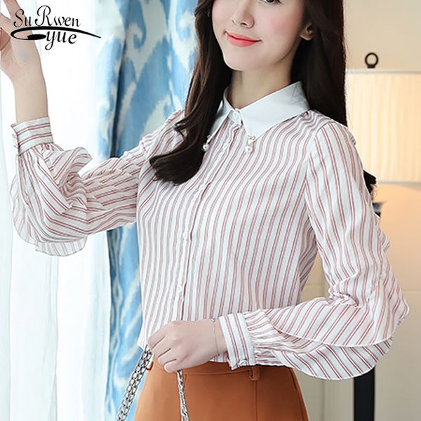 blusas mujer cardigan striped blouses woman ol long sleeve turn-down collar female chiffon shirt women 5409 50 210508, White
blusas mujer cardigan striped blouses woman ol long sleeve turn-down collar female chiffon shirt women 5409 50 210508, White