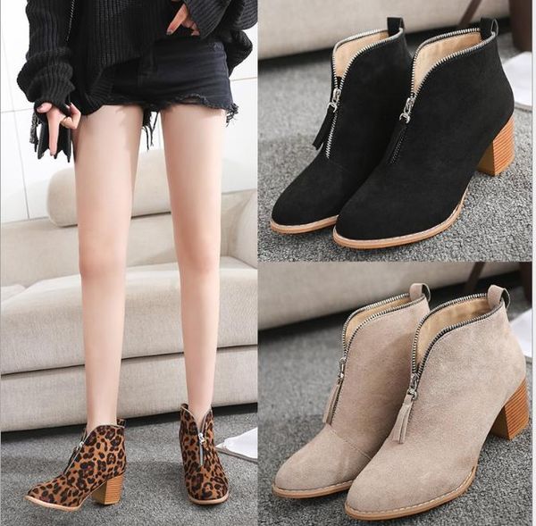boots leopard ankle women square low heel suede with zipper round toe ladies winter shoes wedge bootie sexy, Black
boots leopard ankle women square low heel suede with zipper round toe ladies winter shoes wedge bootie sexy, Black