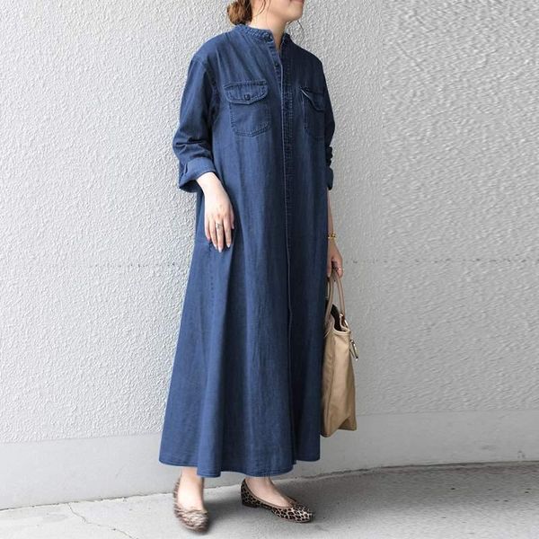 casual dresses plus size women denim dress autumn long sleeve solid bohemian party vestidos vonda holiday beach sundress s-5xl elegant robe, Black;gray
casual dresses plus size women denim dress autumn long sleeve solid bohemian party vestidos vonda holiday beach sundress s-5xl elegant robe, Black;gray