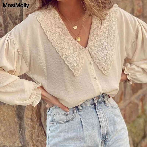 women's blouses & shirts chic lace flower patchwork shirt women cotton ol style female blusas 2021 spring summer fjyf, White
women's blouses & shirts chic lace flower patchwork shirt women cotton ol style female blusas 2021 spring summer fjyf, White