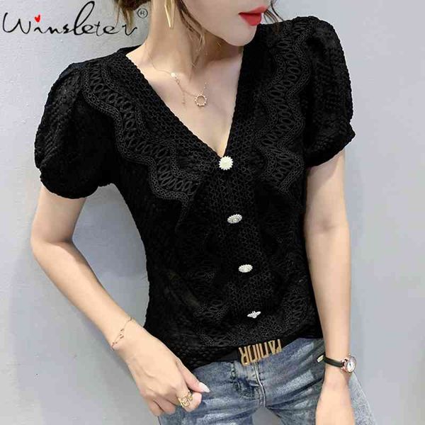 women's t-shirt summer european clothes ruffles lace fashion v-neck button women short sleeve all match tees t14814a exk, White
women's t-shirt summer european clothes ruffles lace fashion v-neck button women short sleeve all match tees t14814a exk, White