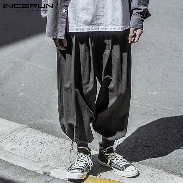 men's pants 2021 fashion men casual elastic waist streetwear solid baggy wide leg harem trousers joggers pantalones hombre incerun 5xl, Black
men's pants 2021 fashion men casual elastic waist streetwear solid baggy wide leg harem trousers joggers pantalones hombre incerun 5xl, Black