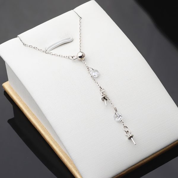 new diy accessories s925 silver car flower cross adjustment necklace female y-shaped clavicle chain pearl empty support
new diy accessories s925 silver car flower cross adjustment necklace female y-shaped clavicle chain pearl empty support