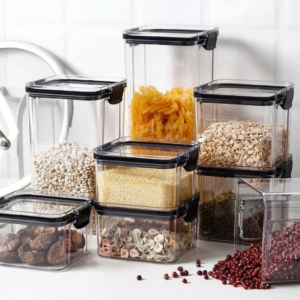 storage bottles & jars transparent plastic food container with lids kitchen organizer and refrigerator multigrain box
storage bottles & jars transparent plastic food container with lids kitchen organizer and refrigerator multigrain box
