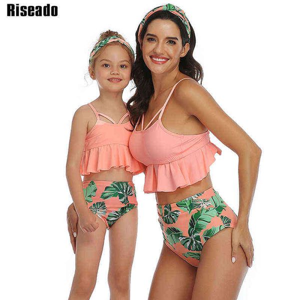 riseado leaf print bikini mother and daughter swimsuit women ruffle swimwear high waist summer beachwear hollow out swim wear, White;black
riseado leaf print bikini mother and daughter swimsuit women ruffle swimwear high waist summer beachwear hollow out swim wear, White;black