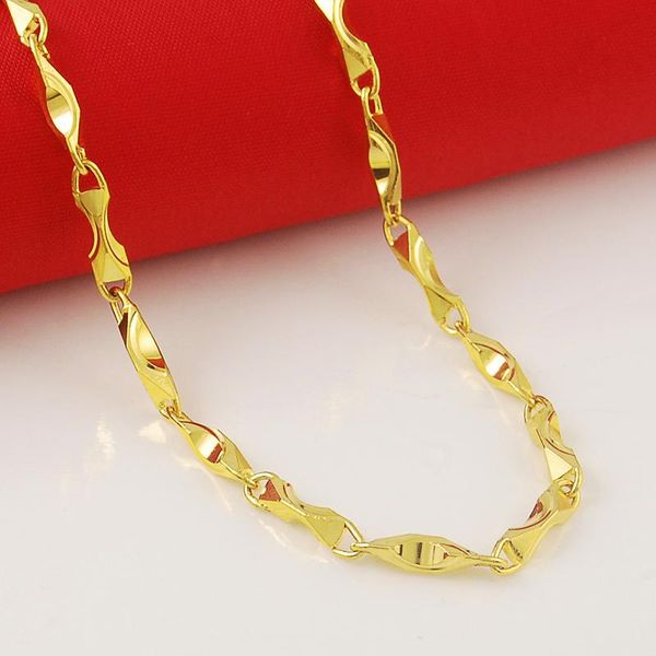 chokers fashion 24k gold necklace 4mm/40-45-50cm blade snake bone chain men's & women's jewelry gifts wholesale, Golden;silver
chokers fashion 24k gold necklace 4mm/40-45-50cm blade snake bone chain men's & women's jewelry gifts wholesale, Golden;silver