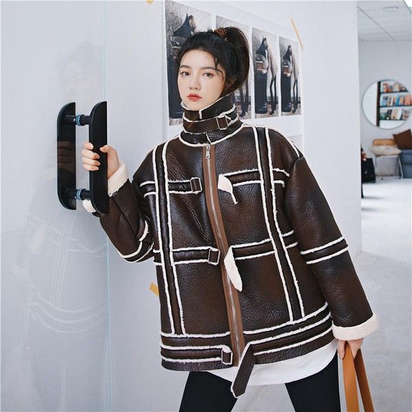 european winter ladies warm pu biker coat womens vintage fur loose faux leather jacket casual motorcycle clothing abrigos women's &, Black
european winter ladies warm pu biker coat womens vintage fur loose faux leather jacket casual motorcycle clothing abrigos women's &, Black