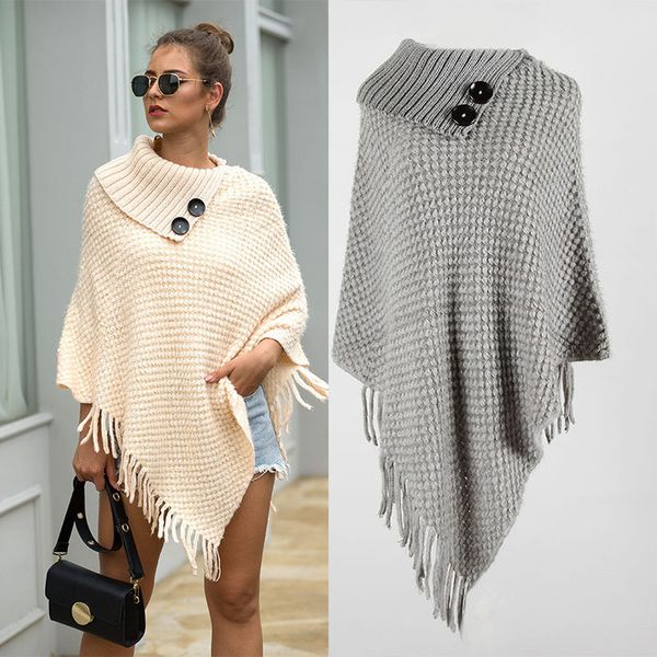 fashion sweater autumn and winter 2021 tassel cape button half open collar solid color pullover women's t-shirt, White;black
fashion sweater autumn and winter 2021 tassel cape button half open collar solid color pullover women's t-shirt, White;black
