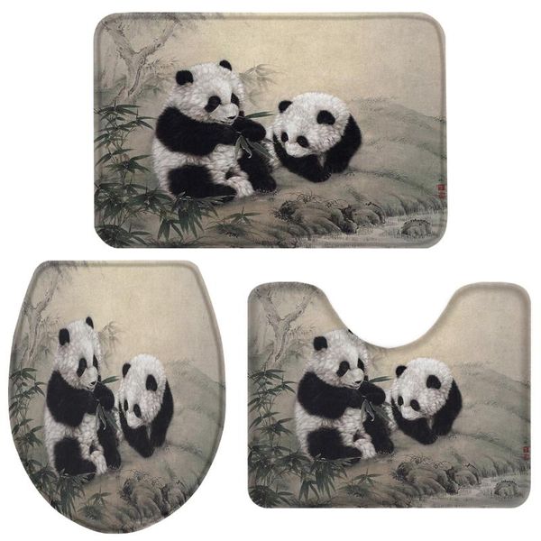 bath accessory set animal cute panda bamboo ink painting bathroom toilet cover mat pedestal rug non-slip accessories doormat
bath accessory set animal cute panda bamboo ink painting bathroom toilet cover mat pedestal rug non-slip accessories doormat