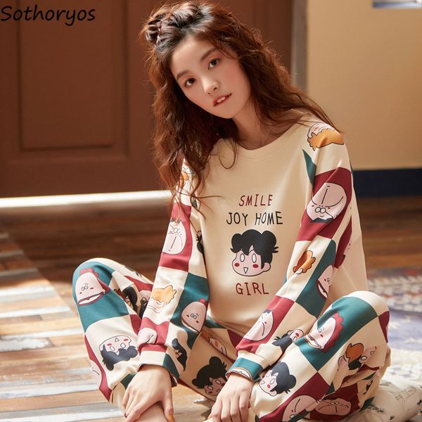 Women's Sleepwear Pajama Sets Women Cartoon Printed Long Sleeve O-neck Korean Style Comfortable Elegant Leisure Soft Sweet Womens Trendy 7Y60, Black;red
Women's Sleepwear Pajama Sets Women Cartoon Printed Long Sleeve O-neck Korean Style Comfortable Elegant Leisure Soft Sweet Womens Trendy 7Y60, Black;red