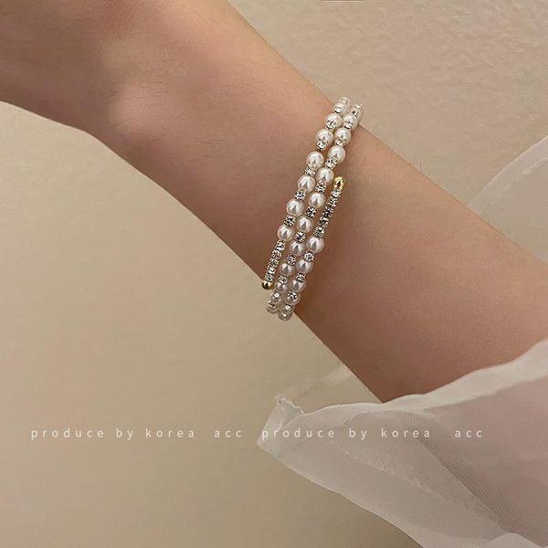 bangle women's double pearl bracelet personalized korean sweet full diamond net red spiral women, Black
bangle women's double pearl bracelet personalized korean sweet full diamond net red spiral women, Black