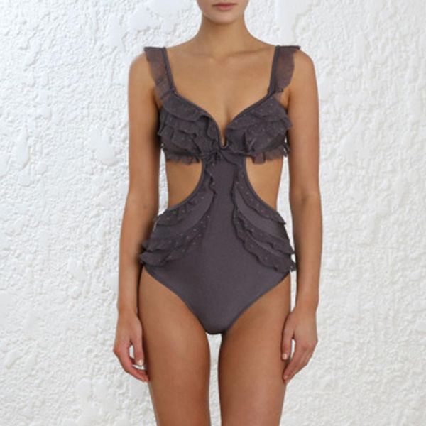women's swimwear one piece swimsuit women hollow push up brazilian monokini ruffle summer beach wear grey bathing suits 2021, White;black
women's swimwear one piece swimsuit women hollow push up brazilian monokini ruffle summer beach wear grey bathing suits 2021, White;black
