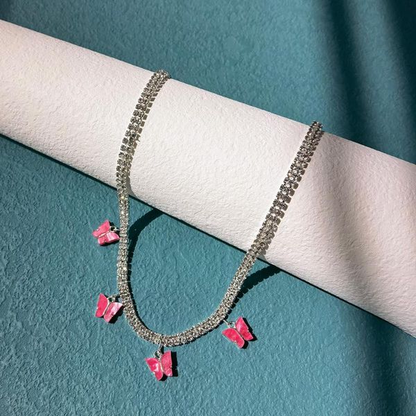 chains beauty layer women's jewelry butterfly pendant necklace rhinestone shining statement charm choker gift for girls, Silver
chains beauty layer women's jewelry butterfly pendant necklace rhinestone shining statement charm choker gift for girls, Silver